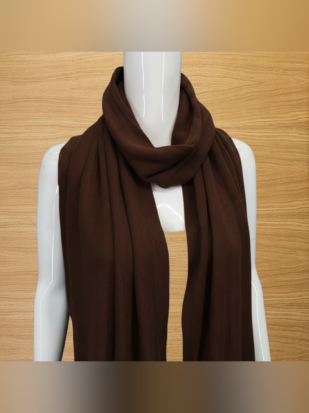 NWT Marvelush Layers by Lizden Brown Knit Fringe Scarf